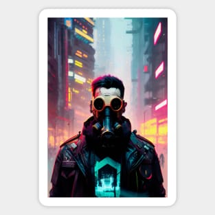 Abstract Cyberpunk Man Magnet